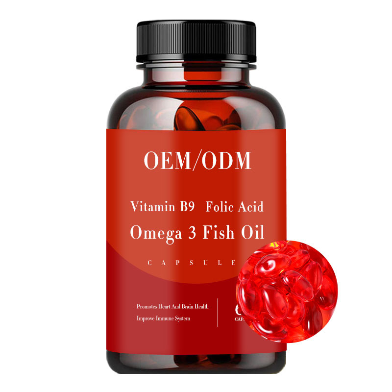 Folsäure-Fisch-Öl Omega des Vitamin-B9 3 Vitamine Softgel fördert Herz und Brain Health