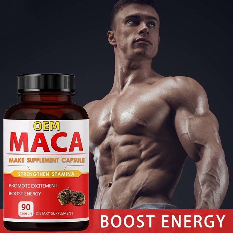 OEM Private Label Aphrodisiakum Schwarze Maca Wurzel Ergänzung Bio Maca Kapseln für Männer