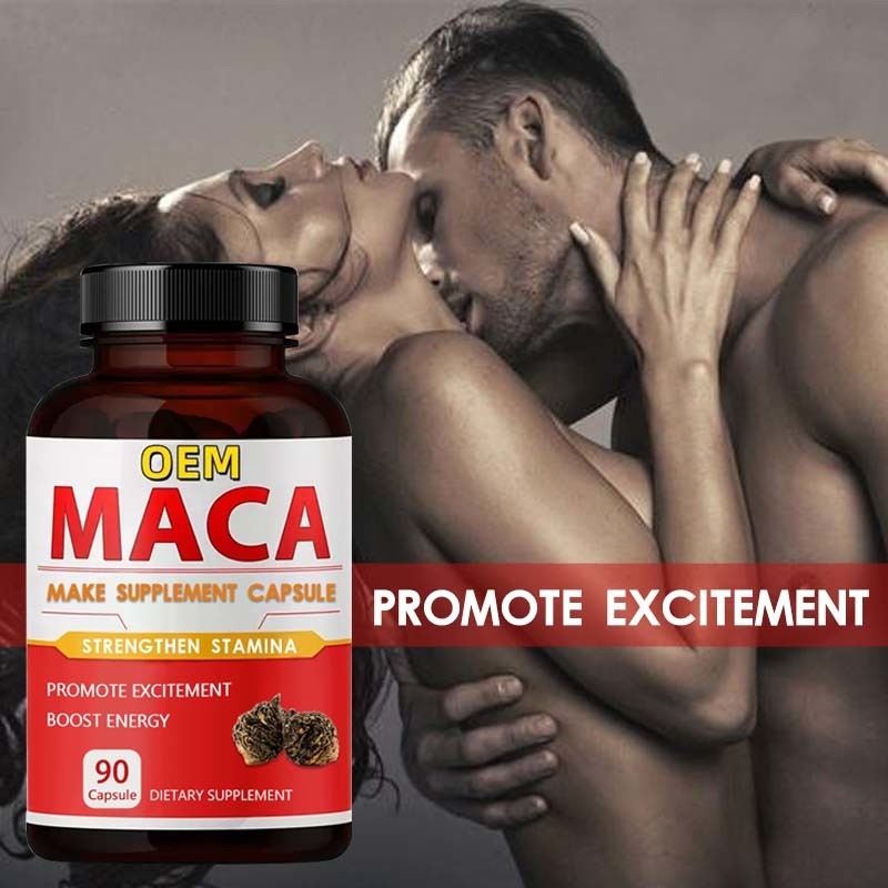 OEM Private Label Aphrodisiakum Schwarze Maca Wurzel Ergänzung Bio Maca Kapseln für Männer