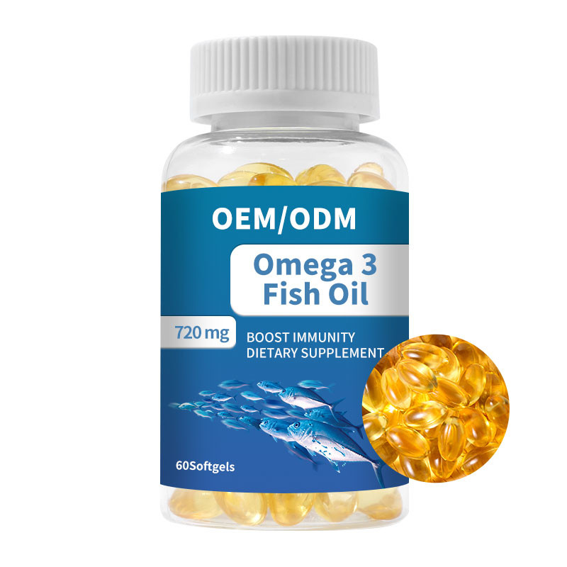Fische ölen Omega 3 Softgels einkapselt Vitamin E DHA EPA für Herz Brain Joint Health