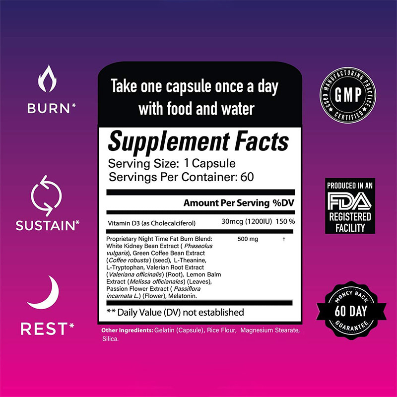 Nachtzeit-fetter Brenner-Gewichtsverlust-Diät-Pillen-Rohkaffee Bean Extract And White Kidney Bean Supplement