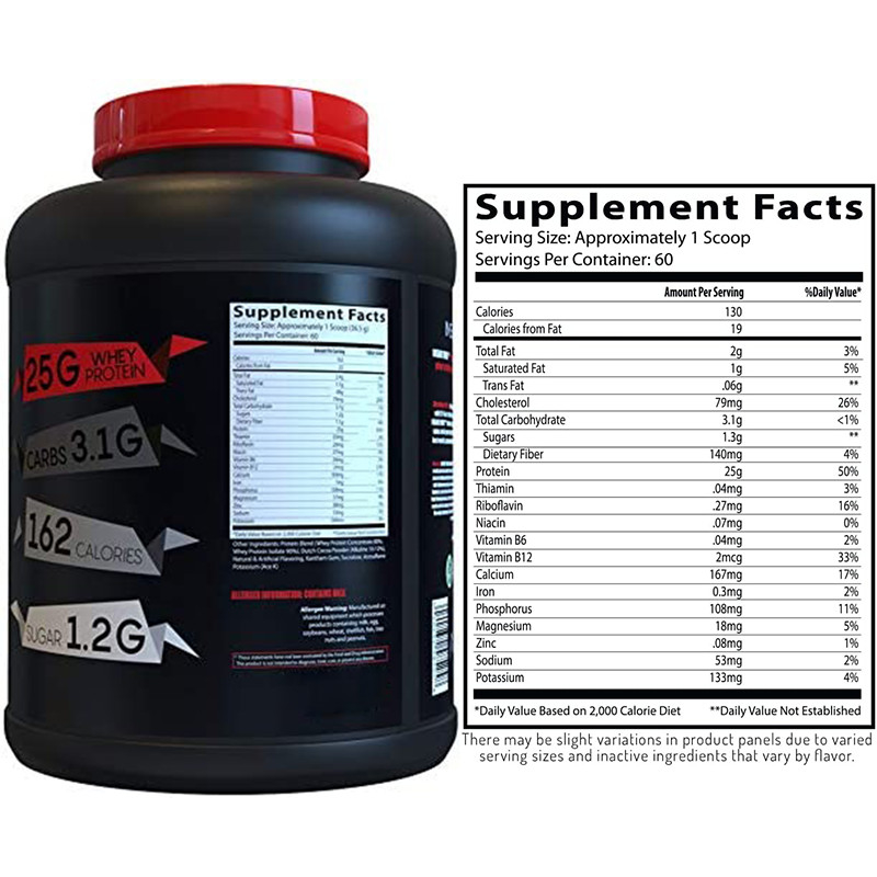 2.2g ergänzt isolat-Konzentrat-Goldstandard-Molkeprotein 100% des Soem-Protein-Pulver-80 Massen