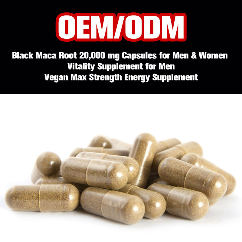 Soem-Schwarzes Maca-Wurzel 20000Mg kapselt für Männer und Frauen-strengen Vegetarier Max Strength Energy Supplement ein
