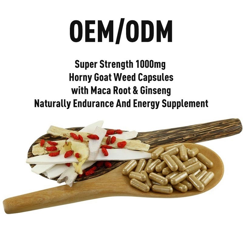 Ziegen-Unkraut-Kapseln Soemsuperstärke-1000mg hornige mit Wurzel und Ginseng Maca