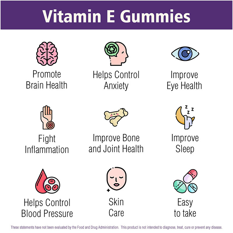 Kundenspezifisches Aroma ergänzt Knochen-Gesundheit und immune Unterstützung Gummies Soem-Vitamin-E Gummies