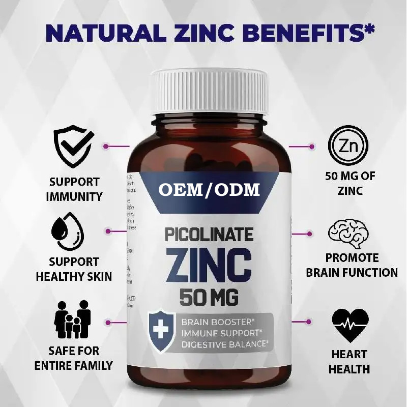 OEM Zinkpicolinate 30 mg gut absorbierbares Ergänzungsmittel für die Wachstumsimmunfunktion