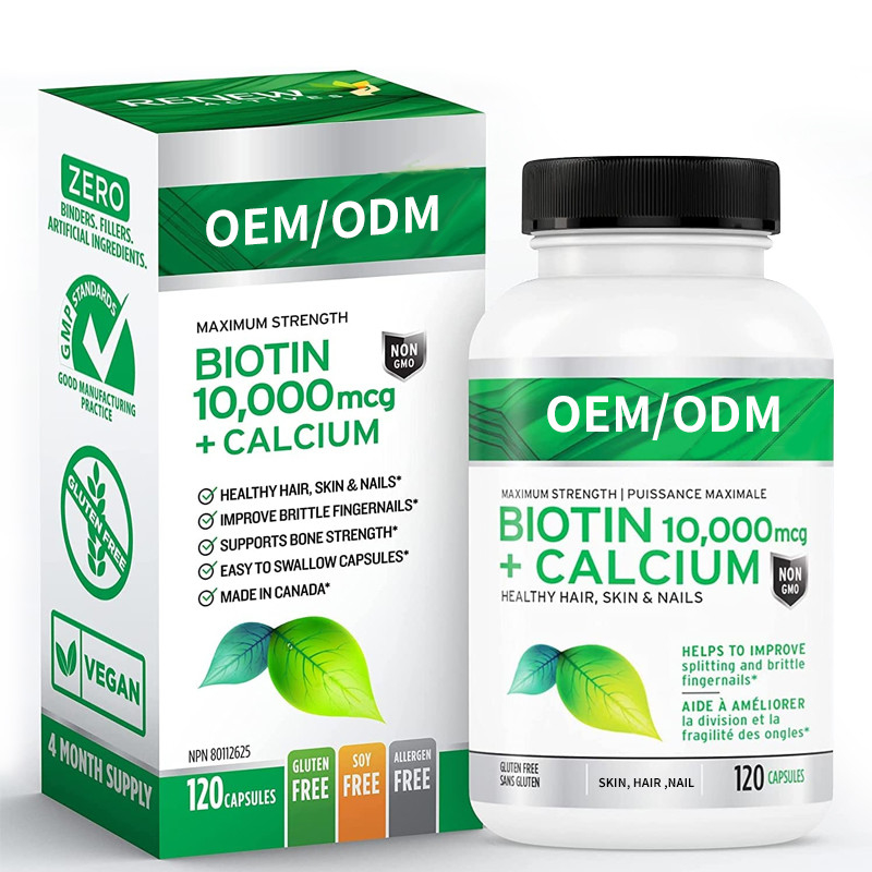 Nagelt starke Biotin-Ergänzung des Kalzium10000mcg für gesunde Haar-Haut stärkere Knochen-Gelenk-Zähne