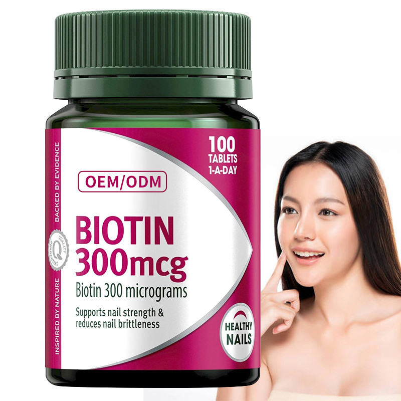 Coa-Biotin-Vitamin Gummies 300mcg behält gesunde Nagel-Aids im Zusammenbruch des Nahrungsfetts 100Pcs bei