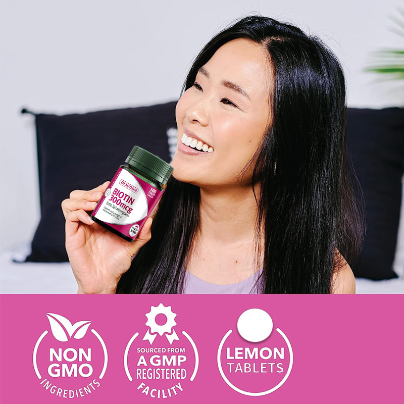 Coa-Biotin-Vitamin Gummies 300mcg behält gesunde Nagel-Aids im Zusammenbruch des Nahrungsfetts 100Pcs bei