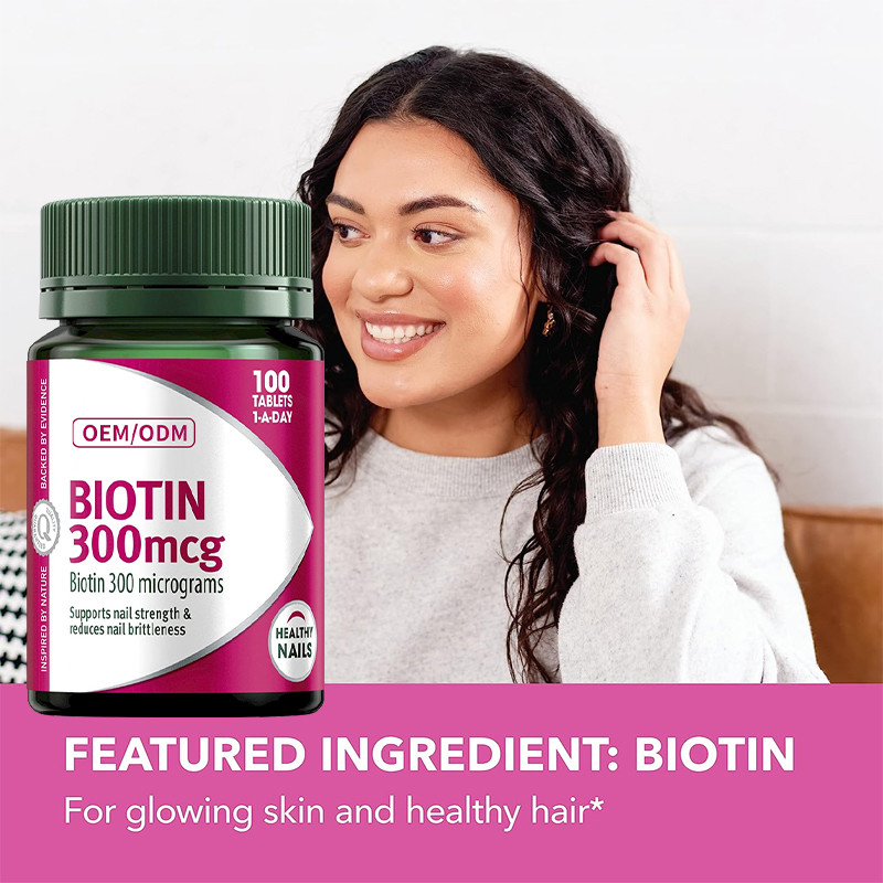 Coa-Biotin-Vitamin Gummies 300mcg behält gesunde Nagel-Aids im Zusammenbruch des Nahrungsfetts 100Pcs bei
