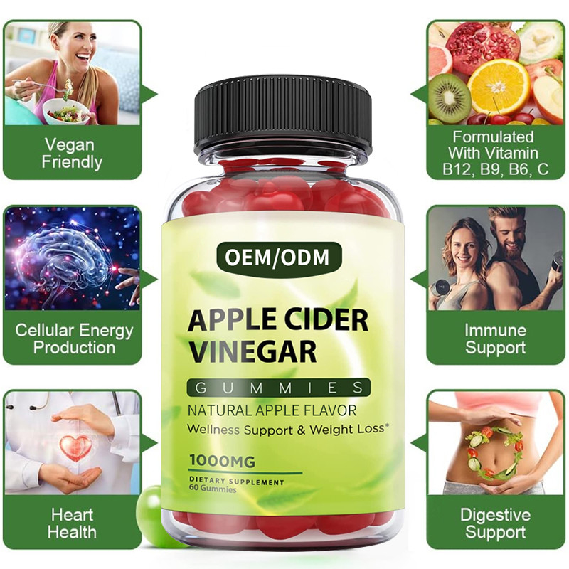 HACCP-Apfelwein-Essig Gummies mit dem Mutter-Metabolismus-Steuerdetox zu helfen, störrisches Bauch-Fett zu verringern