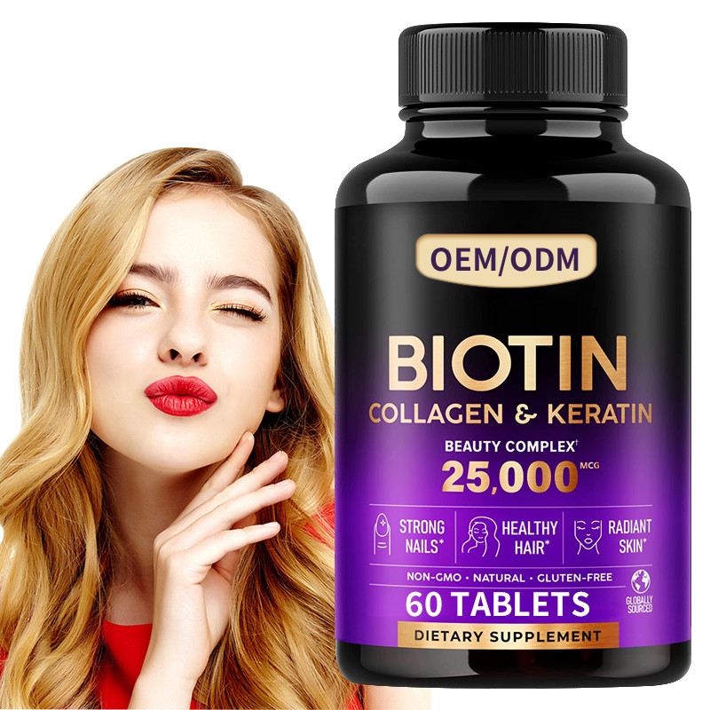 25000 Magnetkardiogramm-Biotin-Vitamin-Pillen-Haar-Haut-Nägel für Haartabletten feme die Gesundheit 60pcs der Frauen
