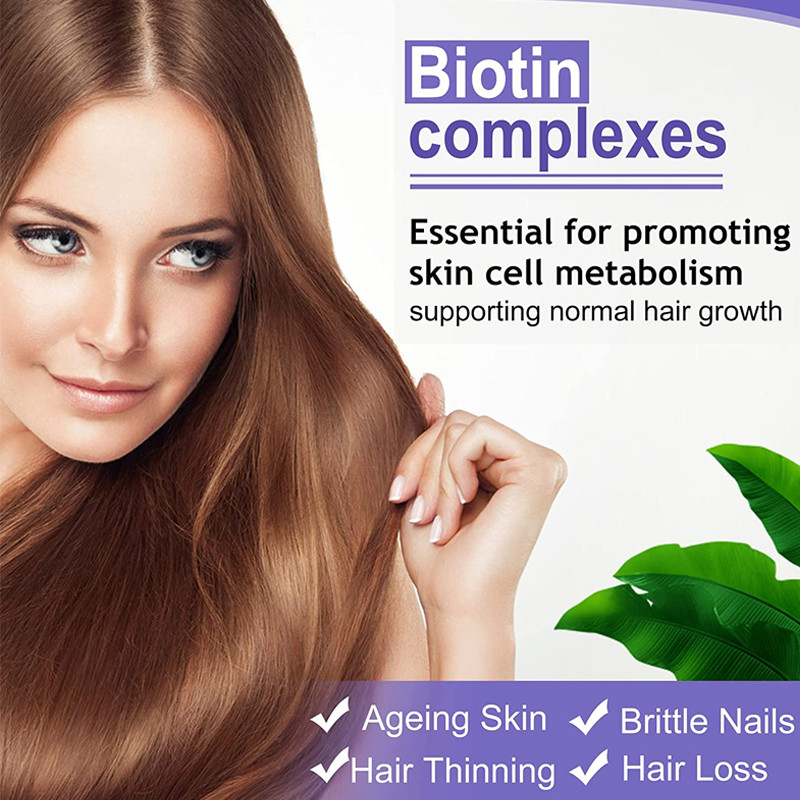25000 Magnetkardiogramm-Biotin-Vitamin-Pillen-Haar-Haut-Nägel für Haartabletten feme die Gesundheit 60pcs der Frauen