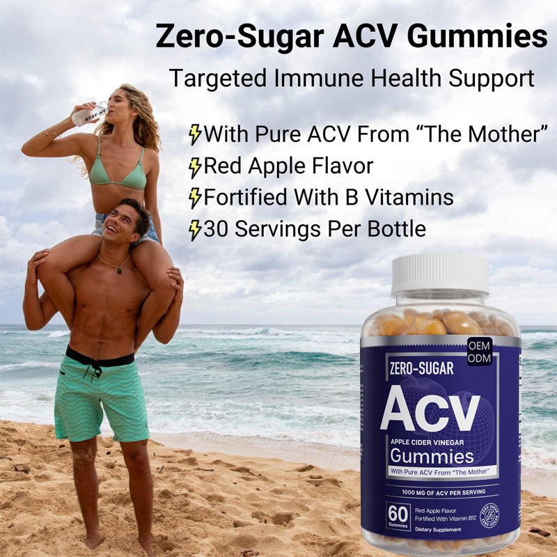 ODM organischer Gewichtsverlust-Apfelwein-Essig B12 500mg ACV Gummies Stütz