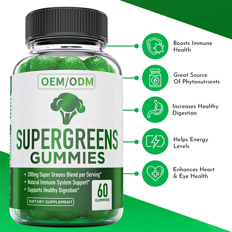 Super grünes gummiartiges Vitamin-basierte wesentliche Vitamin-und Mineral-Anlage immune Stützdiätetische Ergänzung