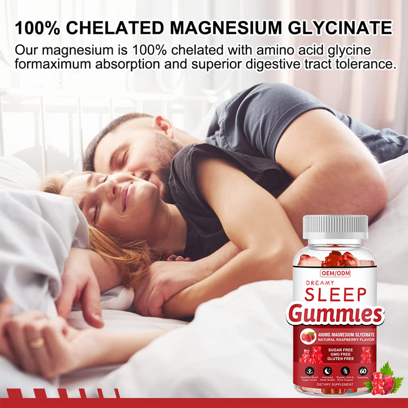 Gluten entspannt sich freier Melatonin-Vitamin Gummies-Stützschlaf Magnesium-Melissen-Auszug des Melatonin-Vitamin-D