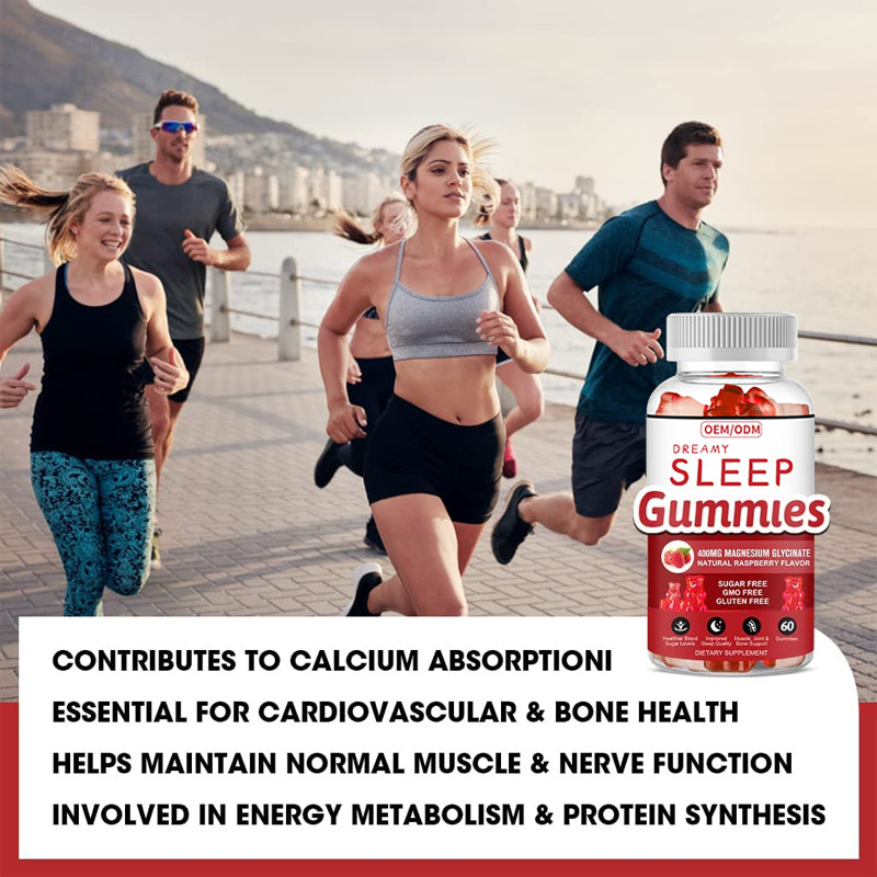 Gluten entspannt sich freier Melatonin-Vitamin Gummies-Stützschlaf Magnesium-Melissen-Auszug des Melatonin-Vitamin-D