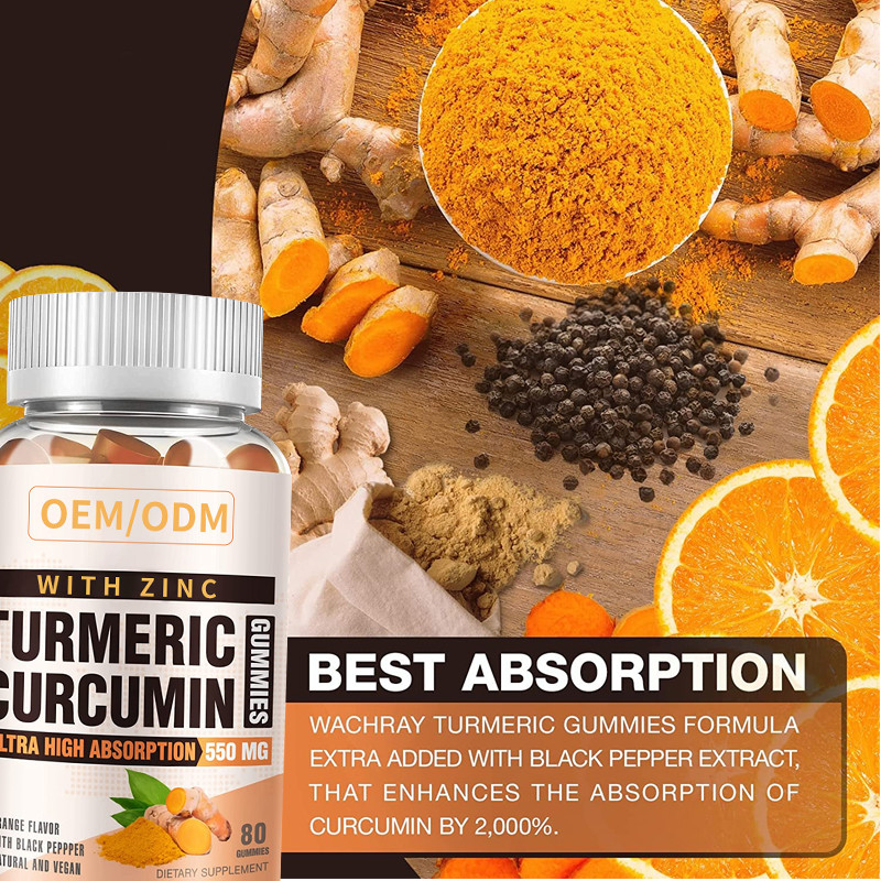 Gelbwurz 60PCS und Ginger With Black Pepper Supplement für immune Stützgelbwurz Ginger Gummies
