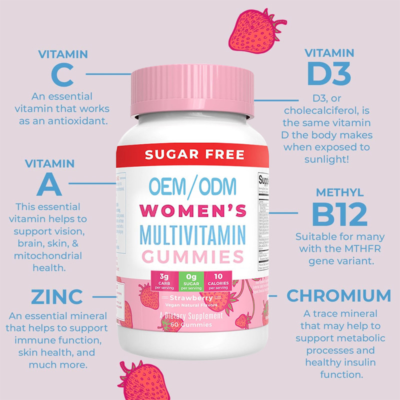 Der Multivitamin-Vitamine der immune Stütztäglichen Frauen mit organischer Bestandteil-Haar-Haut und gummiartig nageln