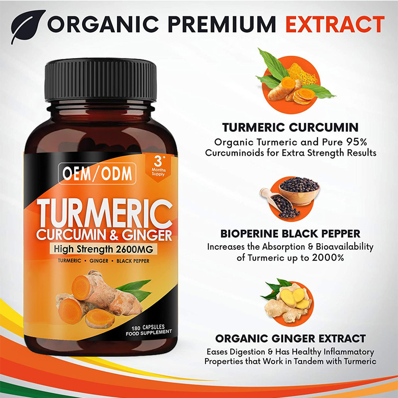 OEM Joint Support mit schwarzem Pfeffer zur Immunförderung Kurkuma Curcumin Ergänzungen