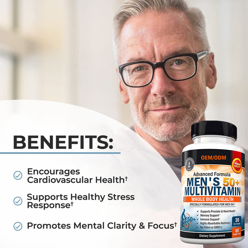 Der Multivitamin der kundenspezifischen Aroma-Männer für Energie-Fokus-Leistungs-Zink-Kalziummagnesium Multivitamin-Kapseln