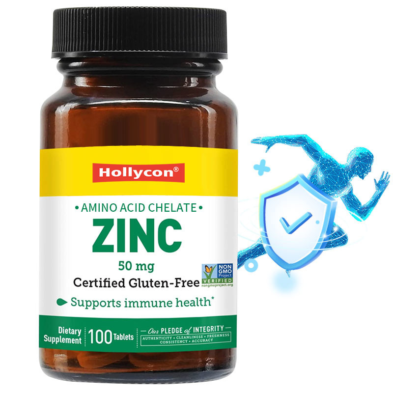 OEM & ODM Private Label Zink 50 mg Aminosäure-Chelatt-Tabletten 100ct Zertifiziert glutenfrei