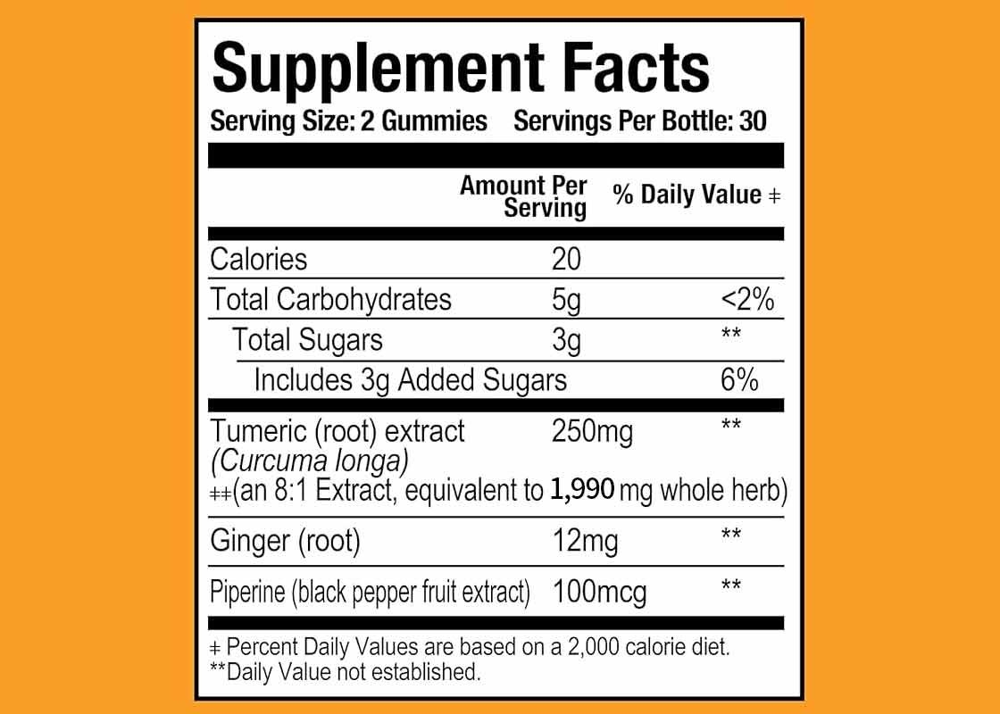 OEM Nahrungsergänzungsmittel Kurkuma Curcumin Kaugummi Gelenkkomfort und Gehirnfunktion Unterstützung Ergänzung 60pcs