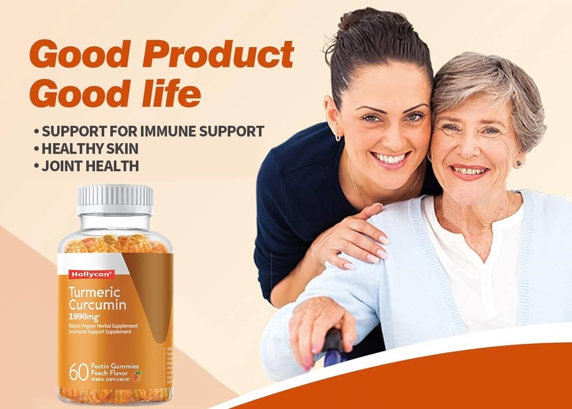 OEM Nahrungsergänzungsmittel Kurkuma Curcumin Kaugummi Gelenkkomfort und Gehirnfunktion Unterstützung Ergänzung 60pcs