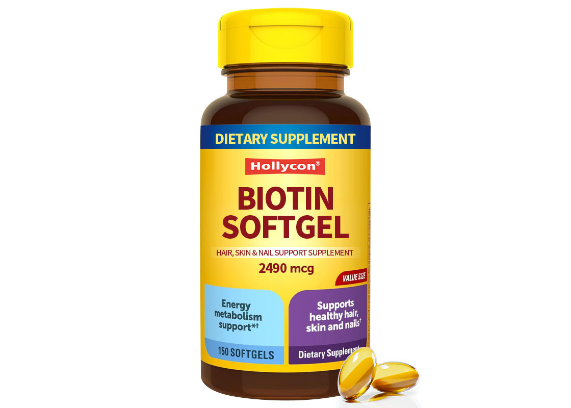 Private Label Biotin Softgels 150PCS Unterstützung für gesundes Haar Haut Nagel Unterstützung Nahrungsergänzung