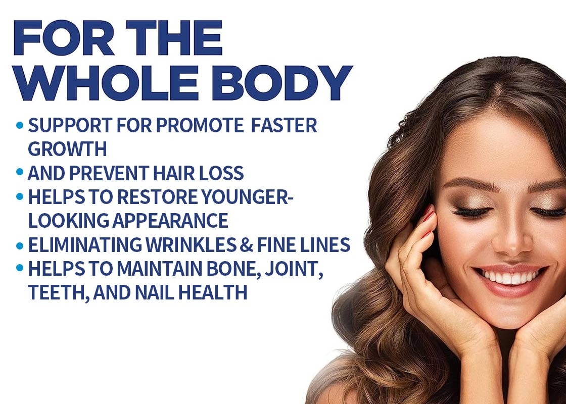 60PCS Biotin Keratin und Kollagen Kapseln hilft, um Knochen, Gelenke, Zähne und Nägel Gesundheit Haarwachstum Ergänzung zu erhalten