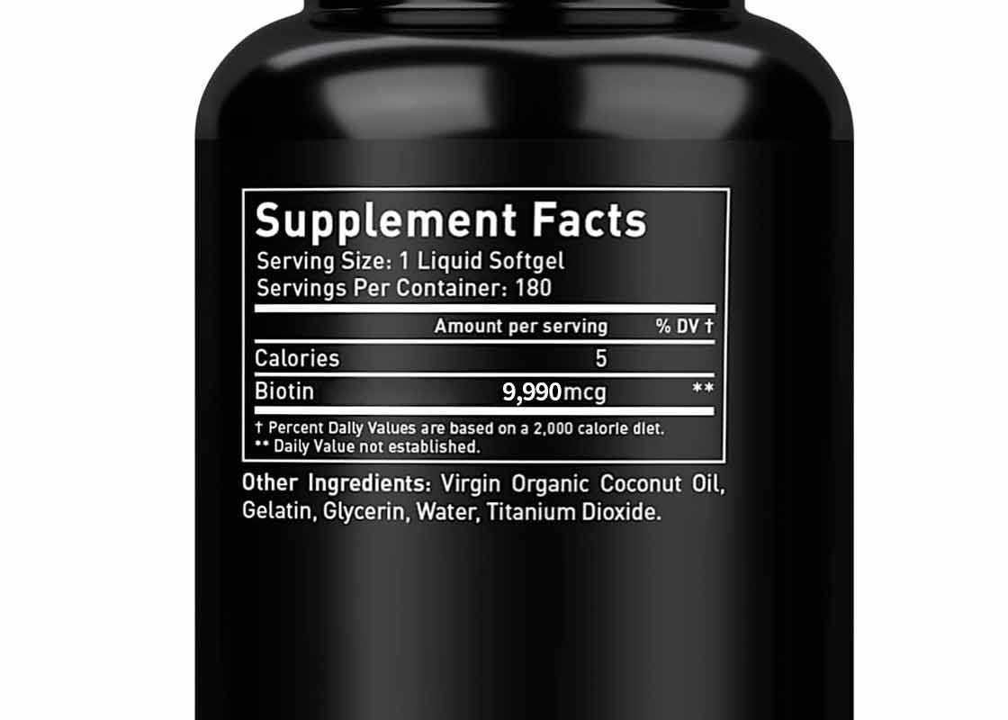Reines Biotin Vitamin Gummies mit Kokosöl Softgels Schnelleres Haarwachstum Für Haut und Nägel Gesundheit Biotin Ergänzung