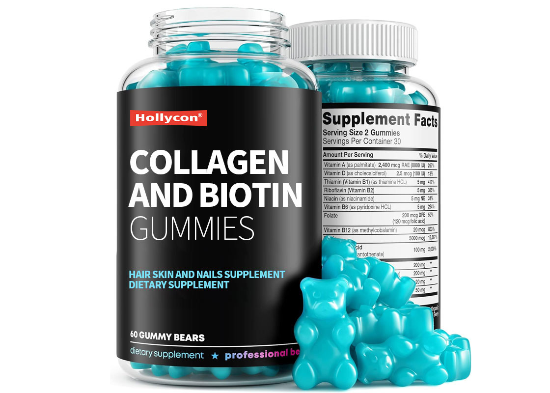 Lebensmittel-Kollagen und Biotin Gummies Unterstützung für Haar, Haut und Nägel Gesundheit Ergänzung