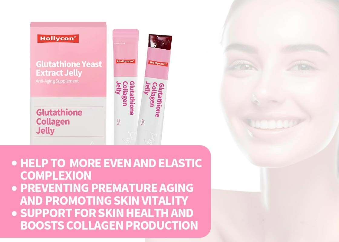 ODM Glutathion-Kollagen-Gelei Unterstützung für die Hautgesundheit Anti-Aging-Ergänzung Glutathion-Hefe-Extrakt-Gelei