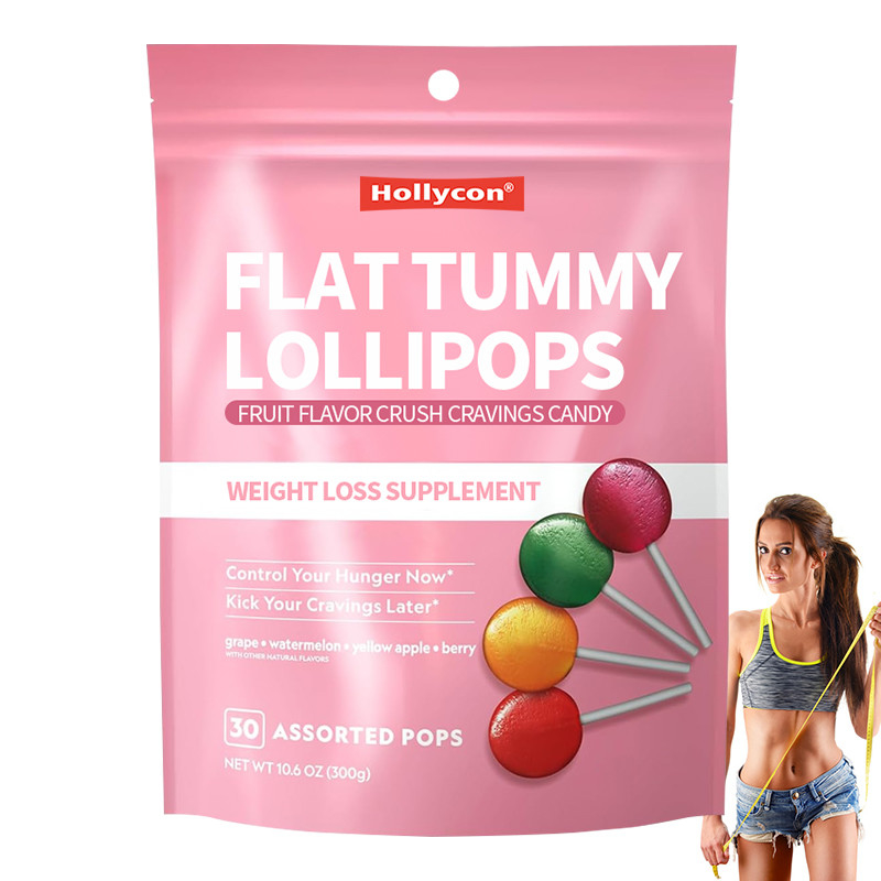 Private Label Fruchtgeschmack Crush Cravings Süßigkeiten Flachbauch Lollipops Gewichtsverlust Ergänzung