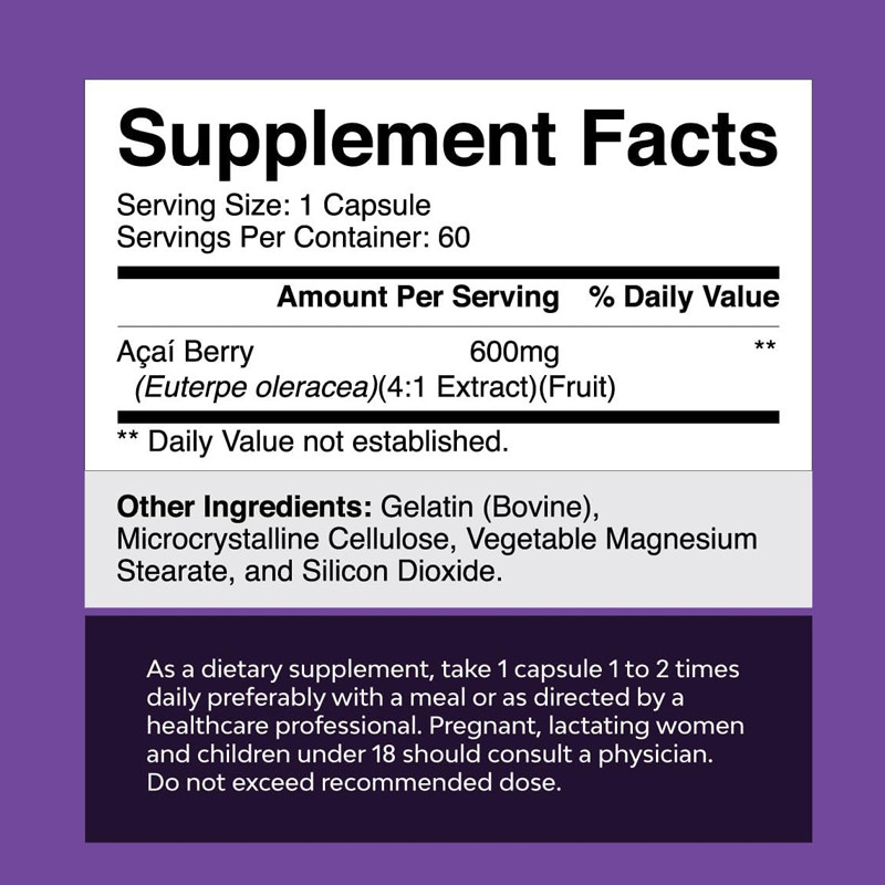 OEM Vitamine Mineralien Antioxidans Formel Acai Beere Antioxidans Unterstützung Gewichtsverlust Ergänzung für Frauen und Männer