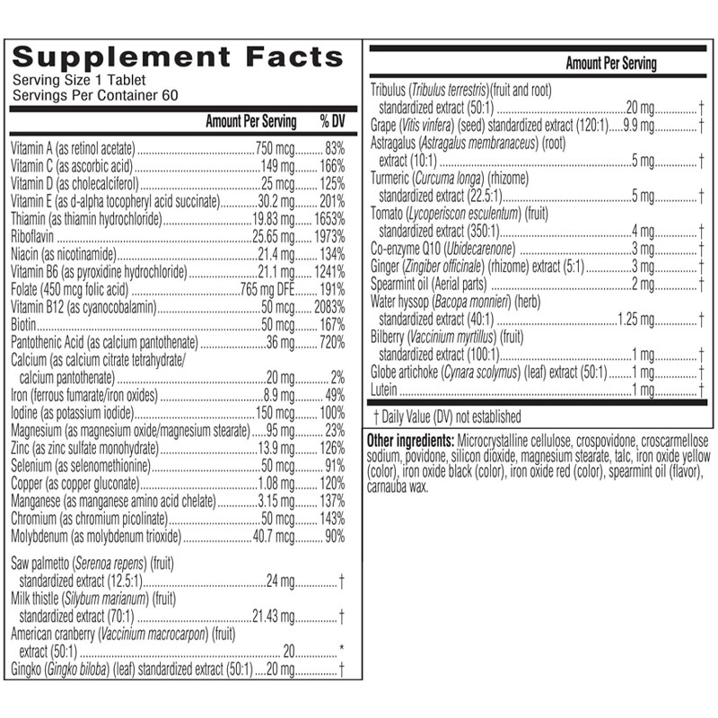 Private Label tägliche Multivitamin Tabletten für Männer Vitamine, Antioxidantien und Mineralien Männer 50+ Multivitamin Ergänzung