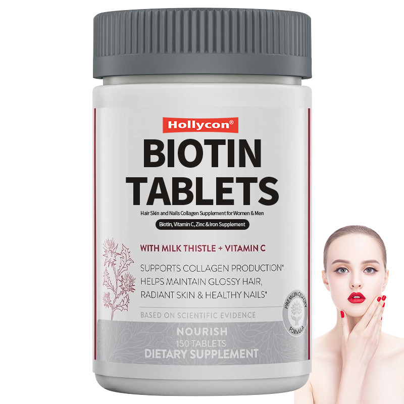 Biotin-Tabletten Haar Haut und Nägel Kollagen Ergänzung für Frauen und Männer Vitamin C, Zink & Eisen Ergänzung