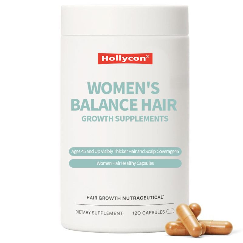 Private Label Frauen Balance Haarwachstum Ergänzungen Alter 45 und älter Sichtbar dickeres Haar und Kopfhaut Abdeckung Frauen Haar