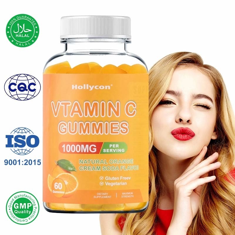750mg Vitamin C Gummies für Erwachsen-immune Unterstützung mit b-Vitamin-Gluten-freier Orange