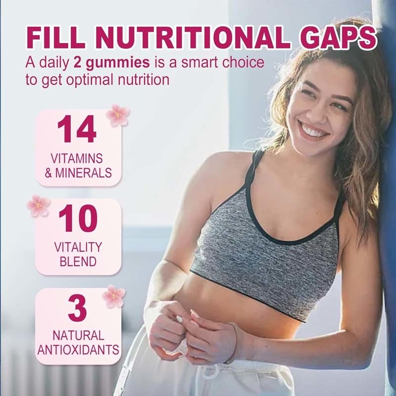 OEM & ODM-Unterstützung Gummi Naturbestandteile für Frauen Multivitamine Zuckerfreie Gummies