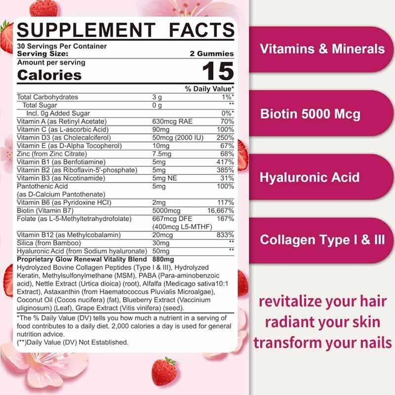 OEM & ODM-Unterstützung Gummi Naturbestandteile für Frauen Multivitamine Zuckerfreie Gummies