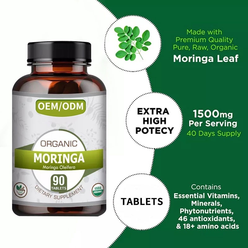 OEM Großhandel 1500 mg Kräuter Slim Kapsel Moringa Oleifera Tabletten für die Fettverbrennung