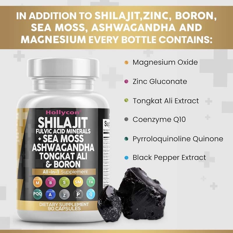 OEM Ashwagandha Tongkat Ali Bor Magnesium für Männer Fulvinsäure Shilajit Kapseln