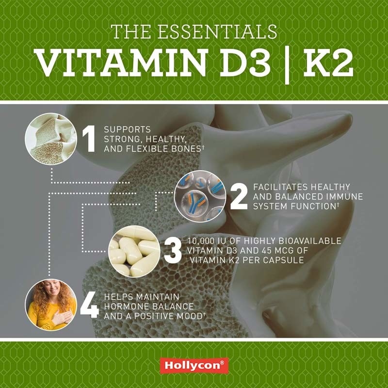 OEM Vegan Immunförderung Vitamin D3+K2 MK7 Diät für Erwachsene Vitamin D3 K2 Kapseln