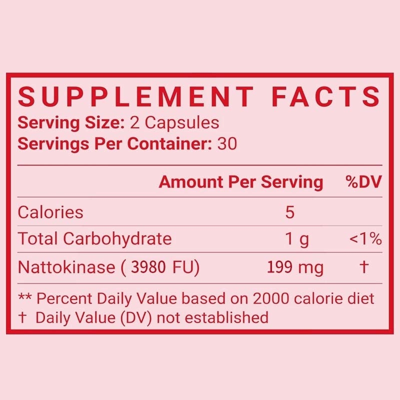 OEM Bio 4000 FU pro Portion Herzgesundheitsunterstützung für Erwachsene Nattokinase Kapseln