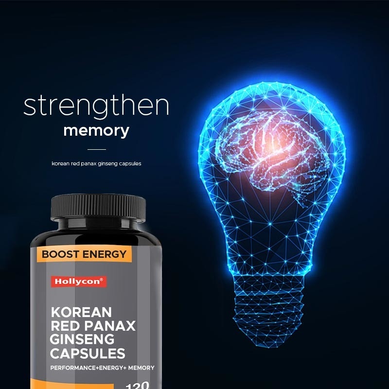 OEM koreanische rote Panax Ginseng Kapseln Ginkgo Biloba Steigern Sie die Energie Konzentration Gedächtnis für Männer und Frauen