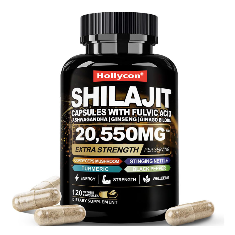 Shilajit Kapseln 85+ Spurenelemente Energie und Immunförderung für Männer und Frauen