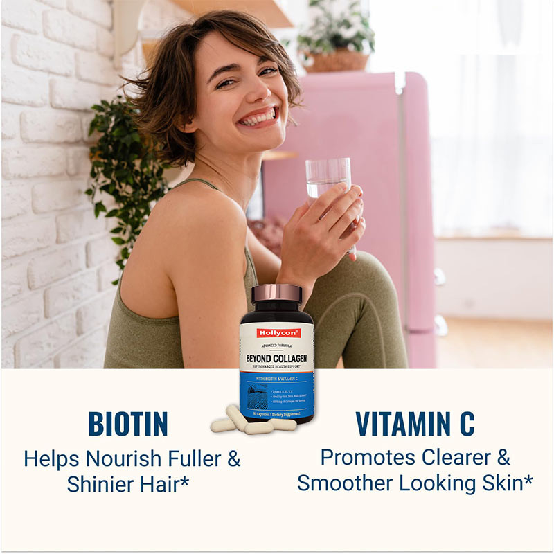Multicollagenkapseln Typ I II III V X Vitaminpräparate für Haar, Haut und Nägel