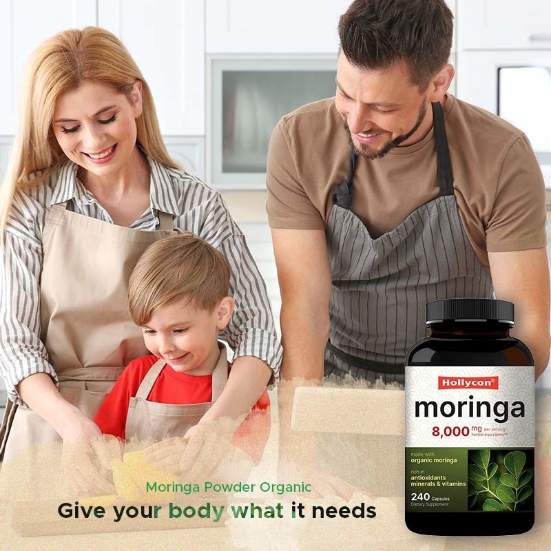 Biologische Moringa-Blätterpulver Ergänzung Moringa-Blätter-Extrakt OEM Hautgesundheit Immunantioxidans
