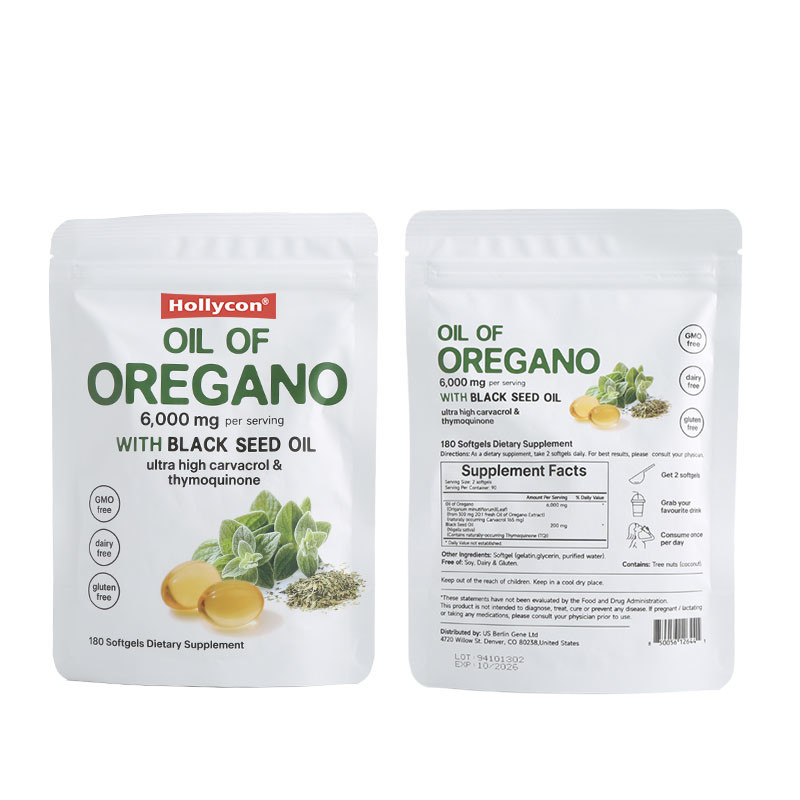 Bio-Oregano-Öl-Softgels 6000mg Öl von Oregano-Softgels zur Unterstützung des Immunsystems